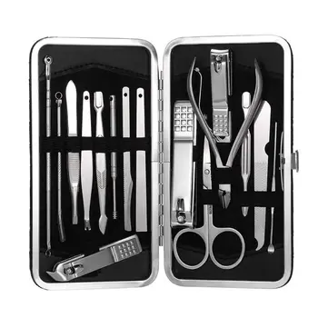 16 Pcs Set of Manicure Pedicure in Stainless Steel Nail Clipper Cutter Twishis with scissors earpick Blackhead Needles PU bag In
16 Pcs Set of Manicure Pedicure in Stainless Steel Nail Clipper Cutter Twishis with scissors earpick Blackhead Needles PU bag In
