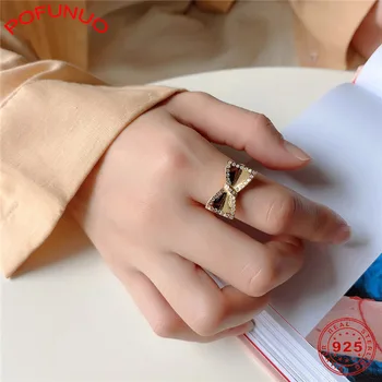 POFUNUO Real 925 Sterling Silver Gold Bowknot Women Gift Rings Female Exquisite AAA Zircon Simplicity Rings Girls Fine Jewelry
POFUNUO Real 925 Sterling Silver Gold Bowknot Women Gift Rings Female Exquisite AAA Zircon Simplicity Rings Girls Fine Jewelry