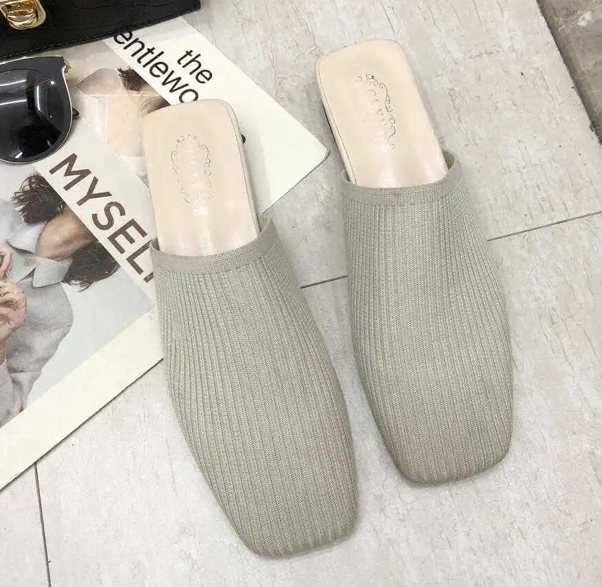 Women Mules Slippers Women Summer Flats Sandals Knit Fabric Stretch Slides Holiday Beach Shoes Square Heel Square Toe Flats
Women Mules Slippers Women Summer Flats Sandals Knit Fabric Stretch Slides Holiday Beach Shoes Square Heel Square Toe Flats