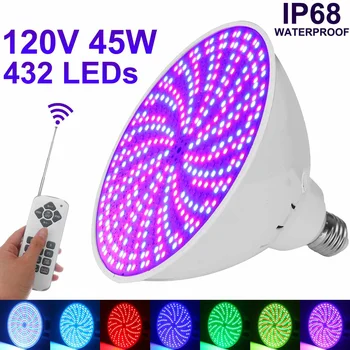 45W Led Swimming Pool Light Led IP68 Waterproof UnderWater Light Pond Lights RGB Color-changing Light Bulb W/Remote Control
45W Led Swimming Pool Light Led IP68 Waterproof UnderWater Light Pond Lights RGB Color-changing Light Bulb W/Remote Control