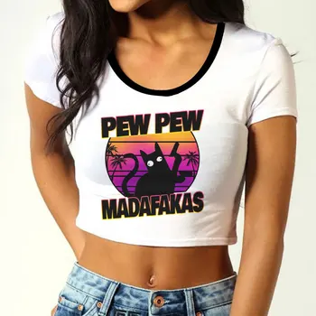 Summer T Shirt Women Pew Pew Madafakas Letter Print Sexy Crop Top Tops Tshirt Funny Vogue Casual T-shirt Harajuku Cropped Tumblr
Summer T Shirt Women Pew Pew Madafakas Letter Print Sexy Crop Top Tops Tshirt Funny Vogue Casual T-shirt Harajuku Cropped Tumblr