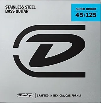 Dbsbs45125 super bright strings for 5-string bass guitar, stainless steel. Steel, medium, 45-125, Dunlop
Dbsbs45125 super bright strings for 5-string bass guitar, stainless steel. Steel, medium, 45-125, Dunlop