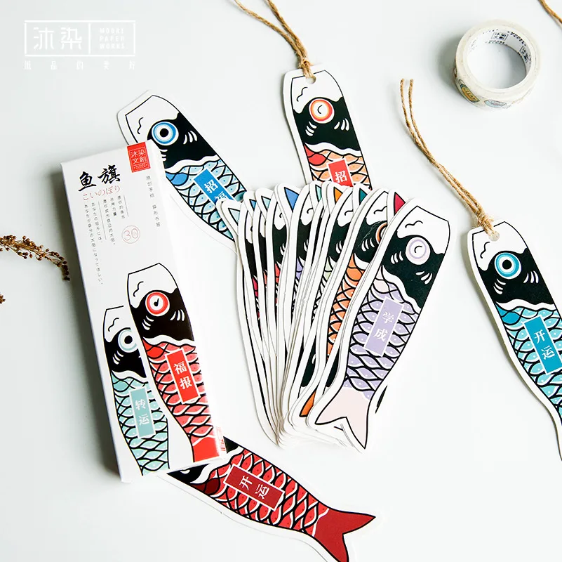 30 Pcs/Set Japanese Carp Flag Paper Bookmark Cartoon Koi Fish Bookmarks Book Holder Message Card Gift Stationery
30 Pcs/Set Japanese Carp Flag Paper Bookmark Cartoon Koi Fish Bookmarks Book Holder Message Card Gift Stationery