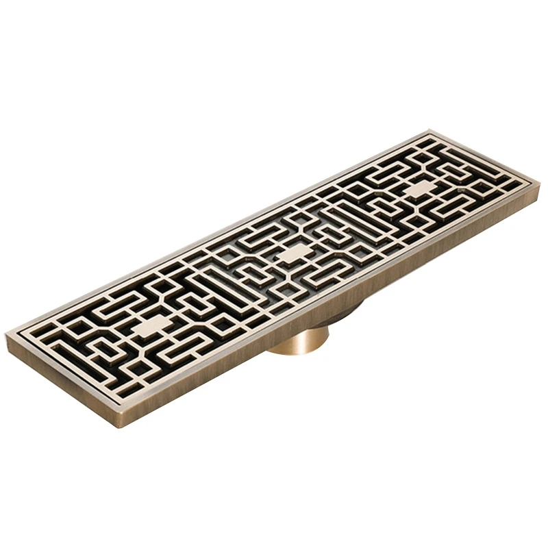 

Line Floor Drain Euro Antique Brass Art Carved Floor Drain Cover Shower Waste Drainer Bathroom Accessories Strainer Deodorizatio