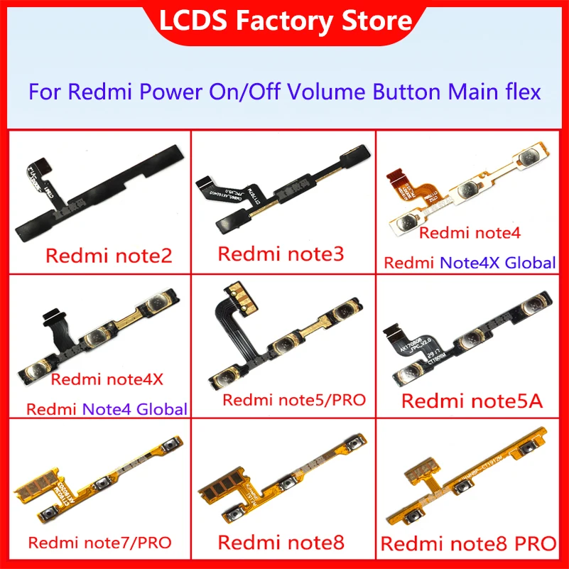 For Xiaomi Redmi Note 7 8 PRO 2 3 4 Special Edition 4X Global note5 pro note5A Power Switch On Off Volume Button Flex Cable |