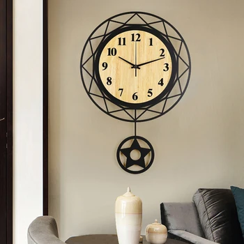 Vintage Simple Wall Clock Metal Pendulum Large Nordic Silent Living Room Wall Watch Creative Grosse Horloge Home Decor MM60WC 
Vintage Simple Wall Clock Metal Pendulum Large Nordic Silent Living Room Wall Watch Creative Grosse Horloge Home Decor MM60WC