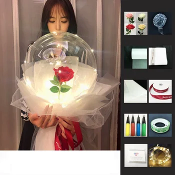 DIY material transparent bobo balloon rose bouquet ball Rose Silly Bouquet Round Led Glow Balloon Valentine's Day gift Decor
DIY material transparent bobo balloon rose bouquet ball Rose Silly Bouquet Round Led Glow Balloon Valentine's Day gift Decor