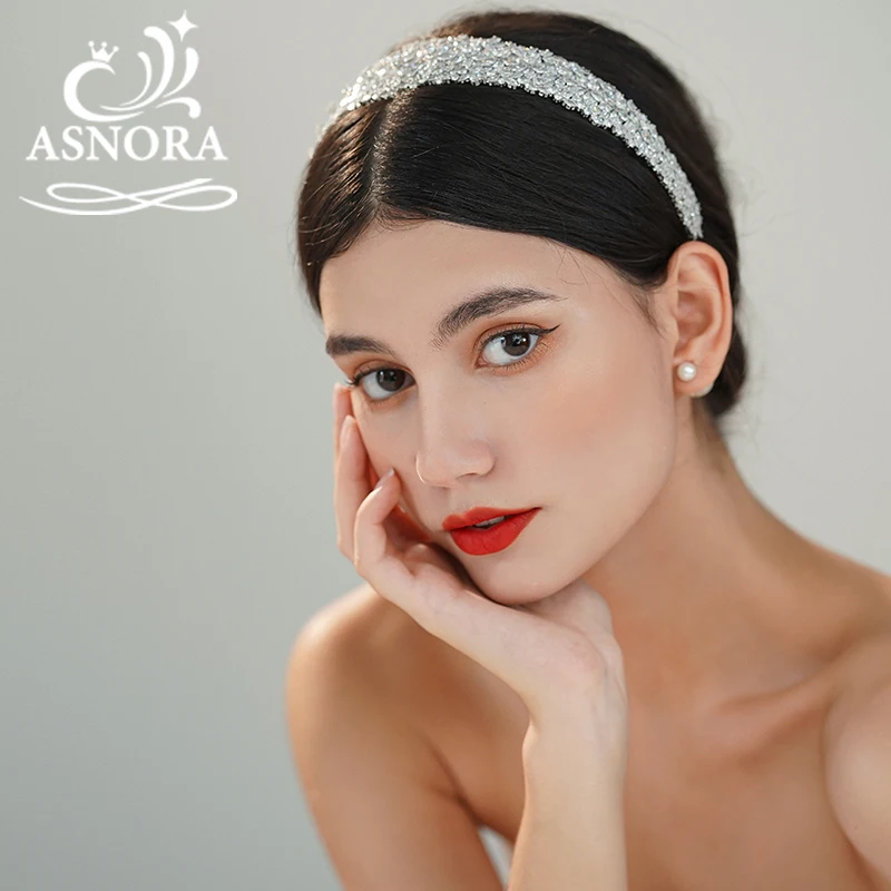 

ASNORA Gorgeous Bridal Wedding Accessories Crowns and Tiaras Retro Crystal HeadbandWomen Jewelry Bridesmaids Gifts