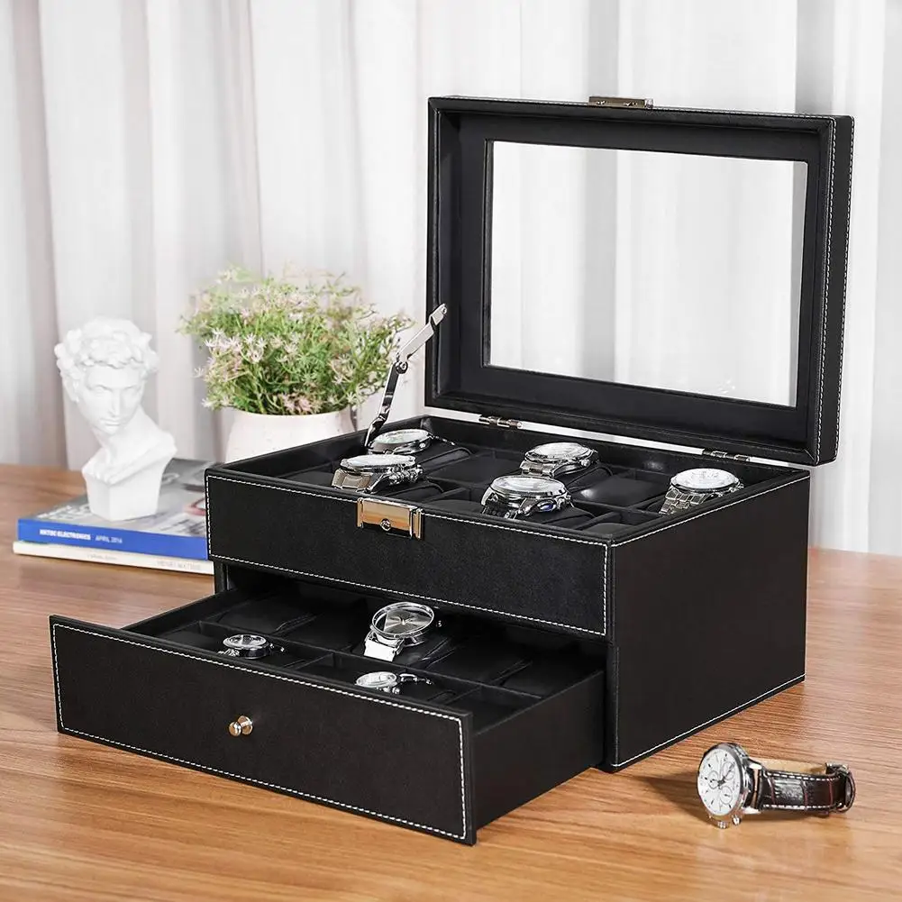 20 Slots Double Layer Watch Box Mens Watch Organizer Lockable Watch Organizer Jewelry Storage Box Display Collection Case
20 Slots Double Layer Watch Box Mens Watch Organizer Lockable Watch Organizer Jewelry Storage Box Display Collection Case