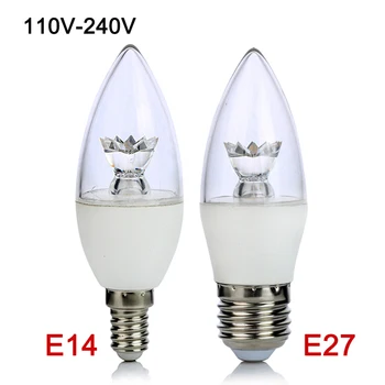 

E27 E14 LED Bulb 5W 110V 220V COB LED Candle Lamp Light C37 Chandelier Lighting Clear Crystal LED Lamp for Home Decoration
