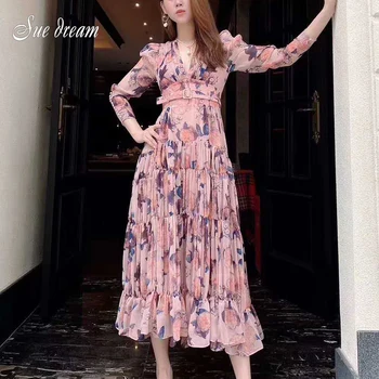 2020 Summer New Women'S Casual Printing V-Neck Puff Sleeve High Waist Patchwork Long Dress Bodycon Fashion Party Runway Dress
2020 Summer New Women'S Casual Printing V-Neck Puff Sleeve High Waist Patchwork Long Dress Bodycon Fashion Party Runway Dress