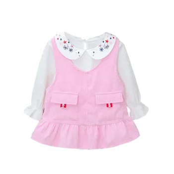 DFXD Spring Newborn Clothes Baby Girl Outfit Set Embroidery Peter Pan Collar Doll Shirt+Ruffled Corduroy Vest Dress Baby Set 2pc
DFXD Spring Newborn Clothes Baby Girl Outfit Set Embroidery Peter Pan Collar Doll Shirt+Ruffled Corduroy Vest Dress Baby Set 2pc