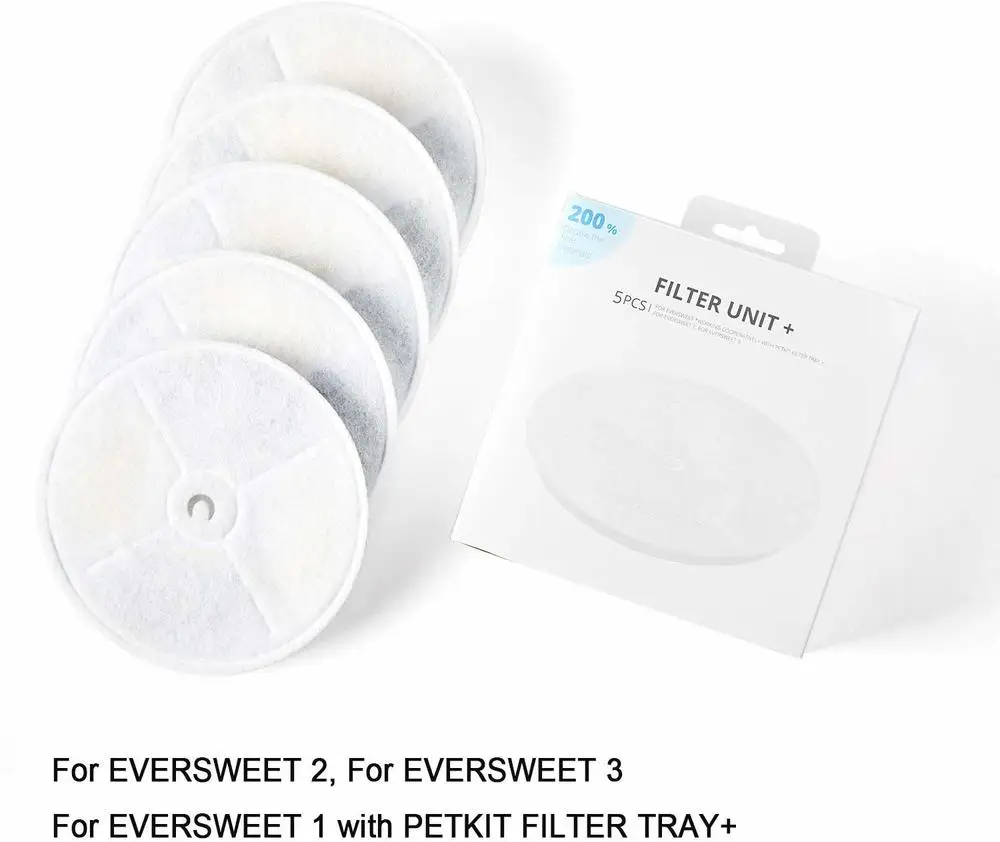 PETKIT Filter Units for EVERSWEET 2 and EVERSWEET 3 Water Fountain, Replacement Filters (5 Pcs), Cleaning Kit pet supplies
PETKIT Filter Units for EVERSWEET 2 and EVERSWEET 3 Water Fountain, Replacement Filters (5 Pcs), Cleaning Kit pet supplies