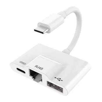 USB-C 3-Port Multi Function Adapter Splitter USB-C to RJ-45 Ethernet OTG LAN Wired Type C Network Adapter for iPad Pro
USB-C 3-Port Multi Function Adapter Splitter USB-C to RJ-45 Ethernet OTG LAN Wired Type C Network Adapter for iPad Pro