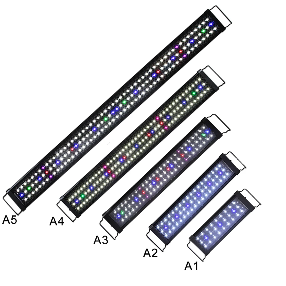 

30CM 45CM 60CM 90CM 120CM Black LED Aquarium Light Full Spectrum for Freshwater Fish Tank Plant Marine