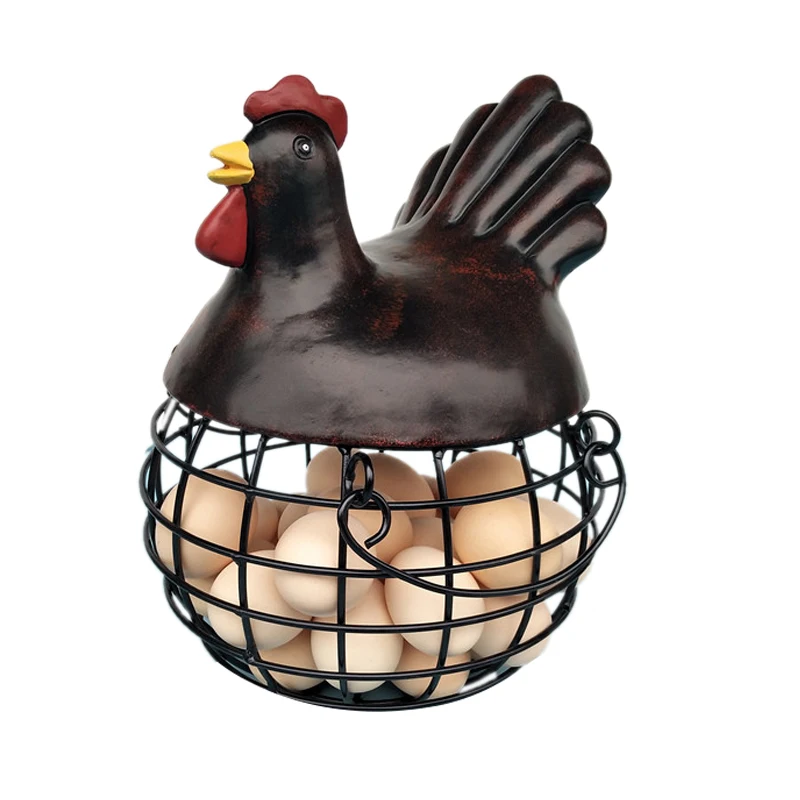 Hot New Iron Basket Egg Storage Basket Snack Fruit Basket Creative Collection Hen Ornaments Decoration Kitchen Accessories 
Hot New Iron Basket Egg Storage Basket Snack Fruit Basket Creative Collection Hen Ornaments Decoration Kitchen Accessories