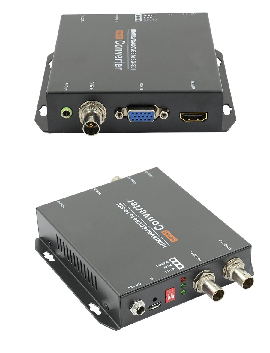 1080P HDMI VGA CVBS к SD/HD/3G SDI видео конвертер CVBS сигнала PAL/NTSC HD-SDI до 200 м 3G-SDI до 120 м
1080P HDMI VGA CVBS к SD/HD/3G SDI видео конвертер CVBS сигнала PAL/NTSC HD-SDI до 200 м 3G-SDI до 120 м