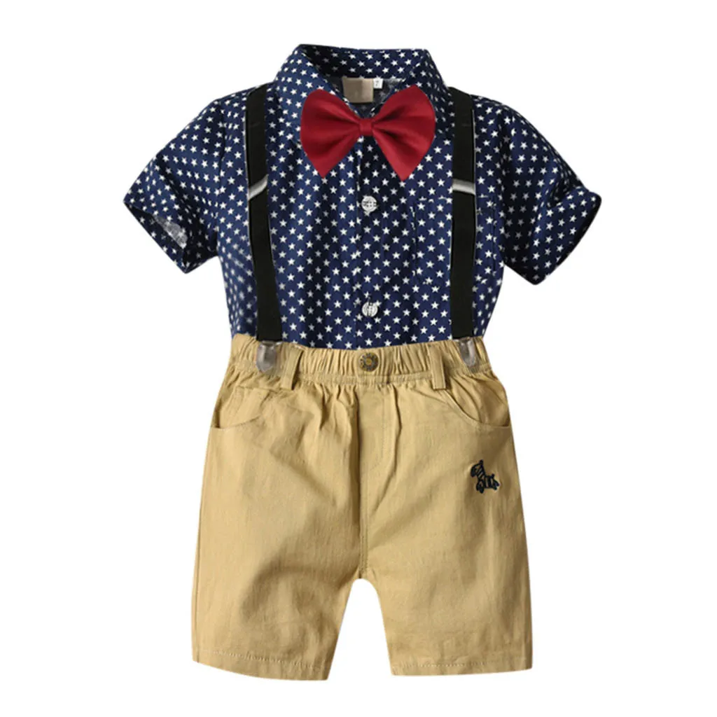 Фото Детская одежда новая модная футболка с галстуком-бабочкой в стиле джентльмена