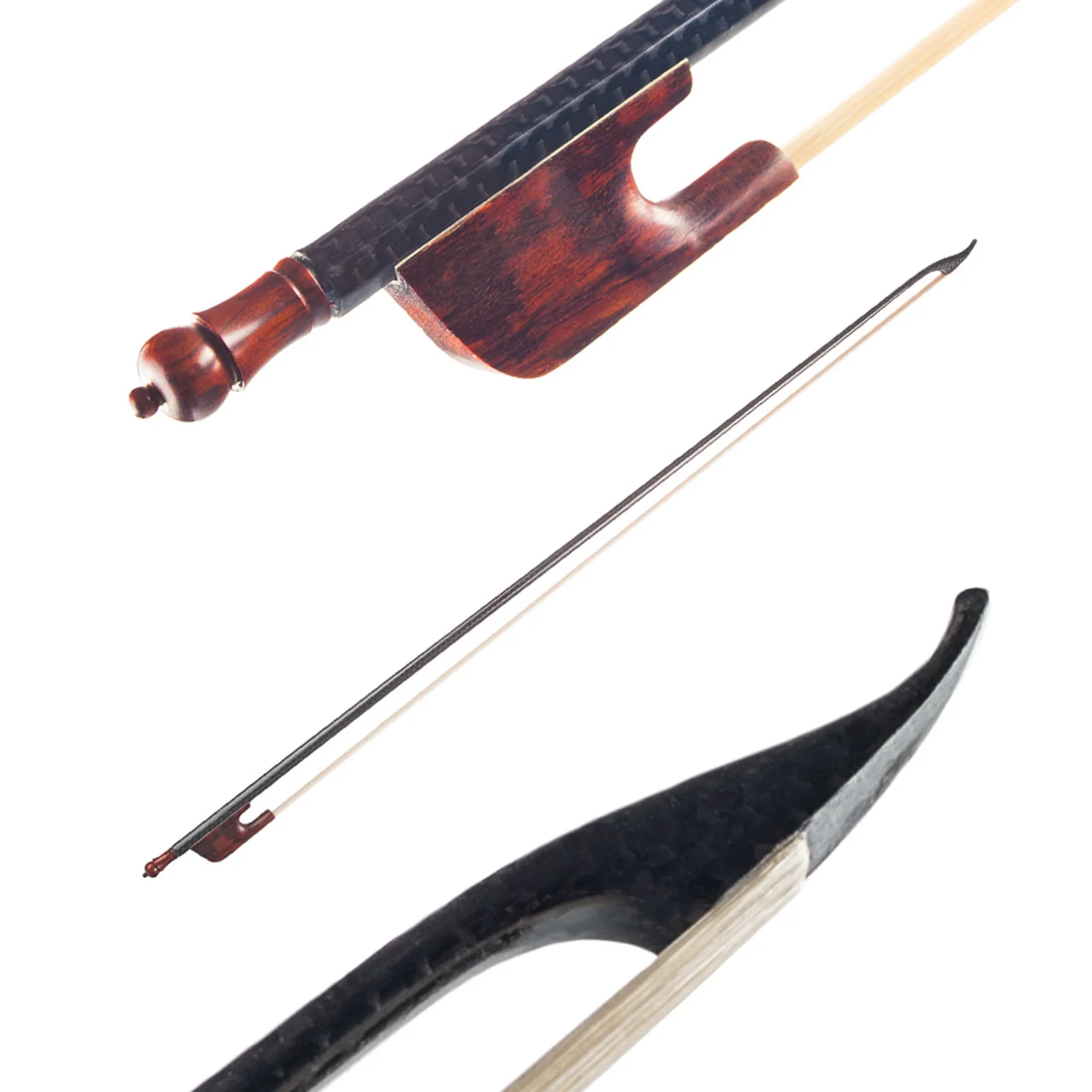 4/4 Violin Fiddle Bow Baroque Style Carbon Fiber Veneer Round Stick Ebony White Horsehair Well Balanced
4/4 Violin Fiddle Bow Baroque Style Carbon Fiber Veneer Round Stick Ebony White Horsehair Well Balanced