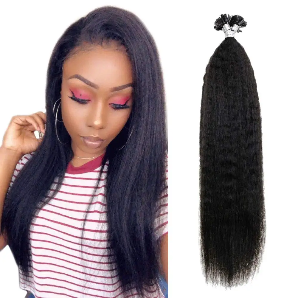 Nail Tip Hair Extensions Kinky Straight Brazilian Human Hair U Tip Extensions Coarse Yaki Pre-bonded Remy Hair
Nail Tip Hair Extensions Kinky Straight Brazilian Human Hair U Tip Extensions Coarse Yaki Pre-bonded Remy Hair