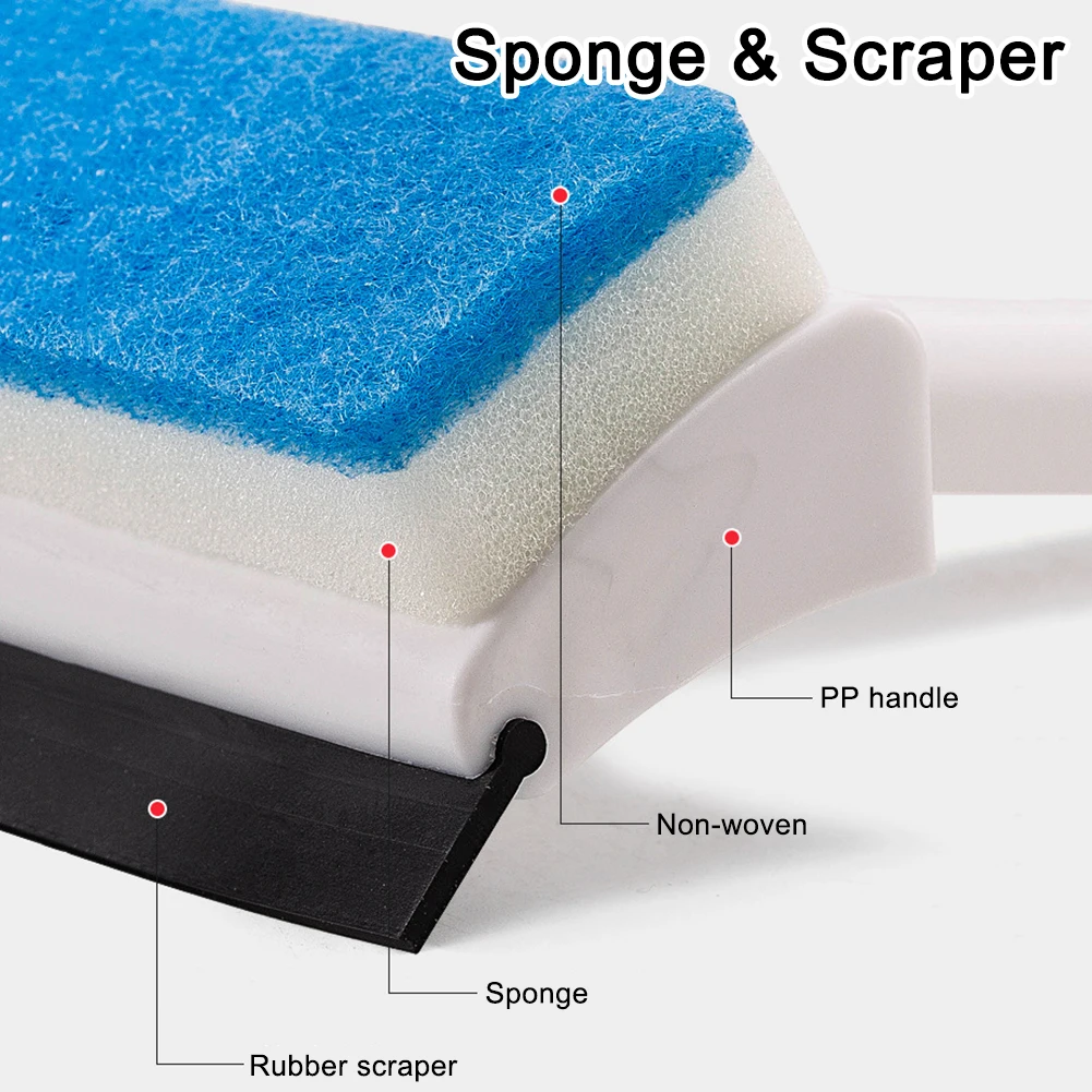 Generic 2in1 Double Sided Window Squeegee Sponge Bathroom Window