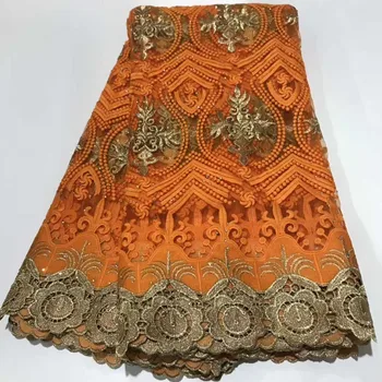 Orange African Rhinestone Lace Fabric Embroidery Nigerian Lace Fabric High Quality French Tulle Net Lace Fabric For Women 5 Yard 
Orange African Rhinestone Lace Fabric Embroidery Nigerian Lace Fabric High Quality French Tulle Net Lace Fabric For Women 5 Yard