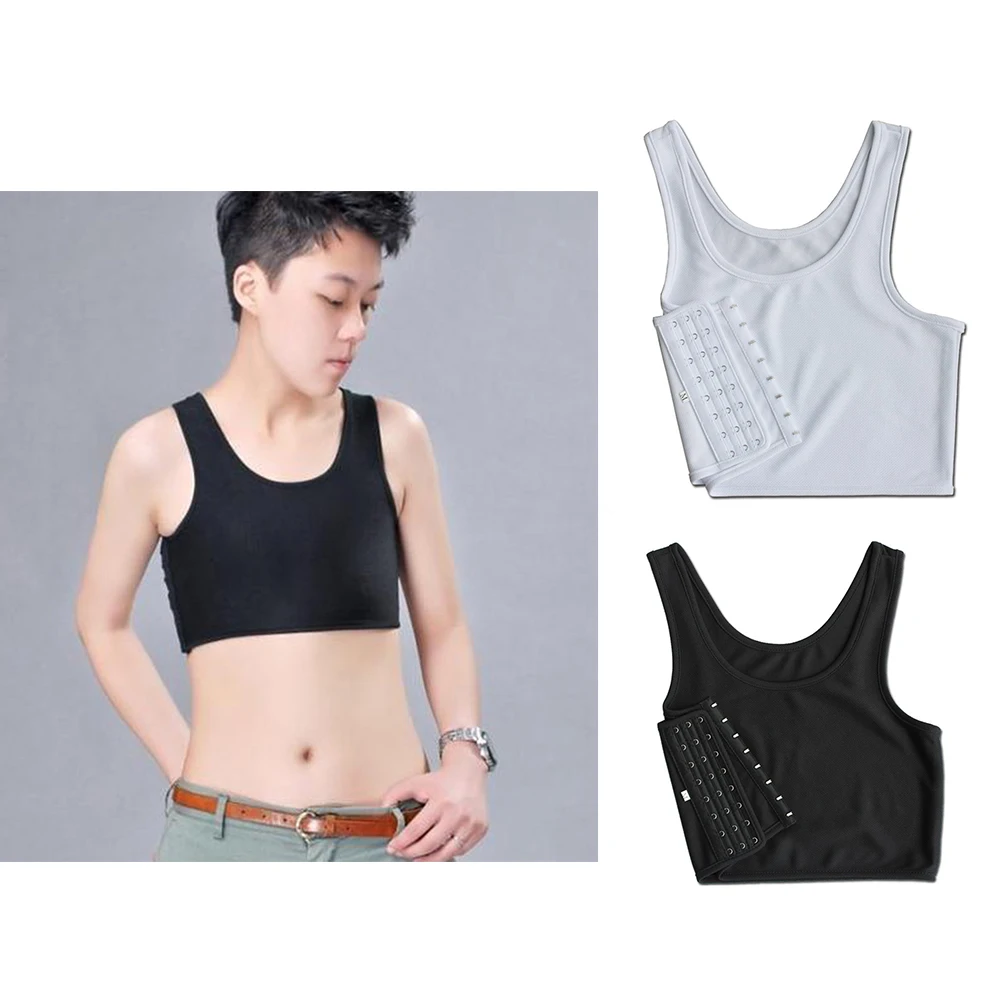 KLV Breathable Buckle Short Chest Breast Binder Tran Vest Casual Shapers Tops Black and White Short Corset Tee Tops
KLV Breathable Buckle Short Chest Breast Binder Tran Vest Casual Shapers Tops Black and White Short Corset Tee Tops