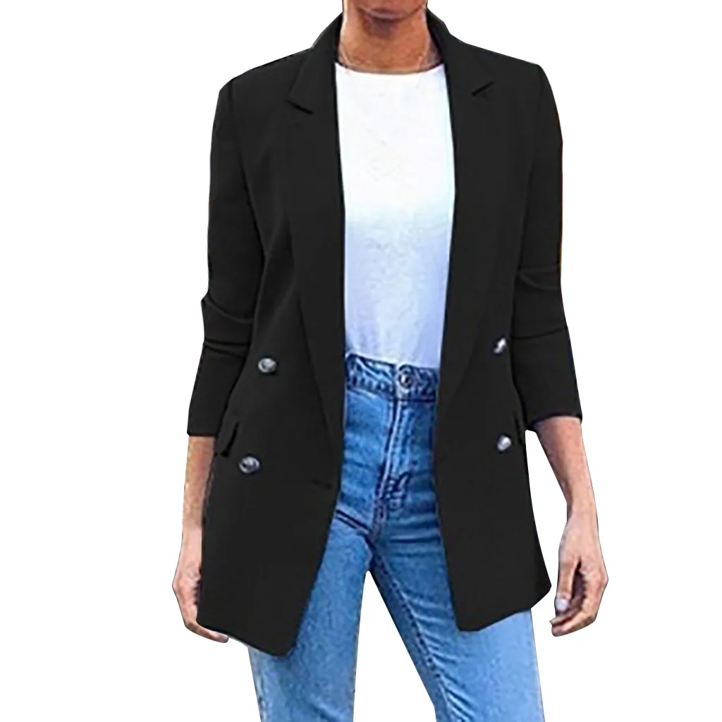 Elegant Ladies Casual Solid Button Blazers Coat Women Turn-down Collar Long Sleeve Jackets chaqueta mujer 2019 bayan mont z0813
Elegant Ladies Casual Solid Button Blazers Coat Women Turn-down Collar Long Sleeve Jackets chaqueta mujer 2019 bayan mont z0813