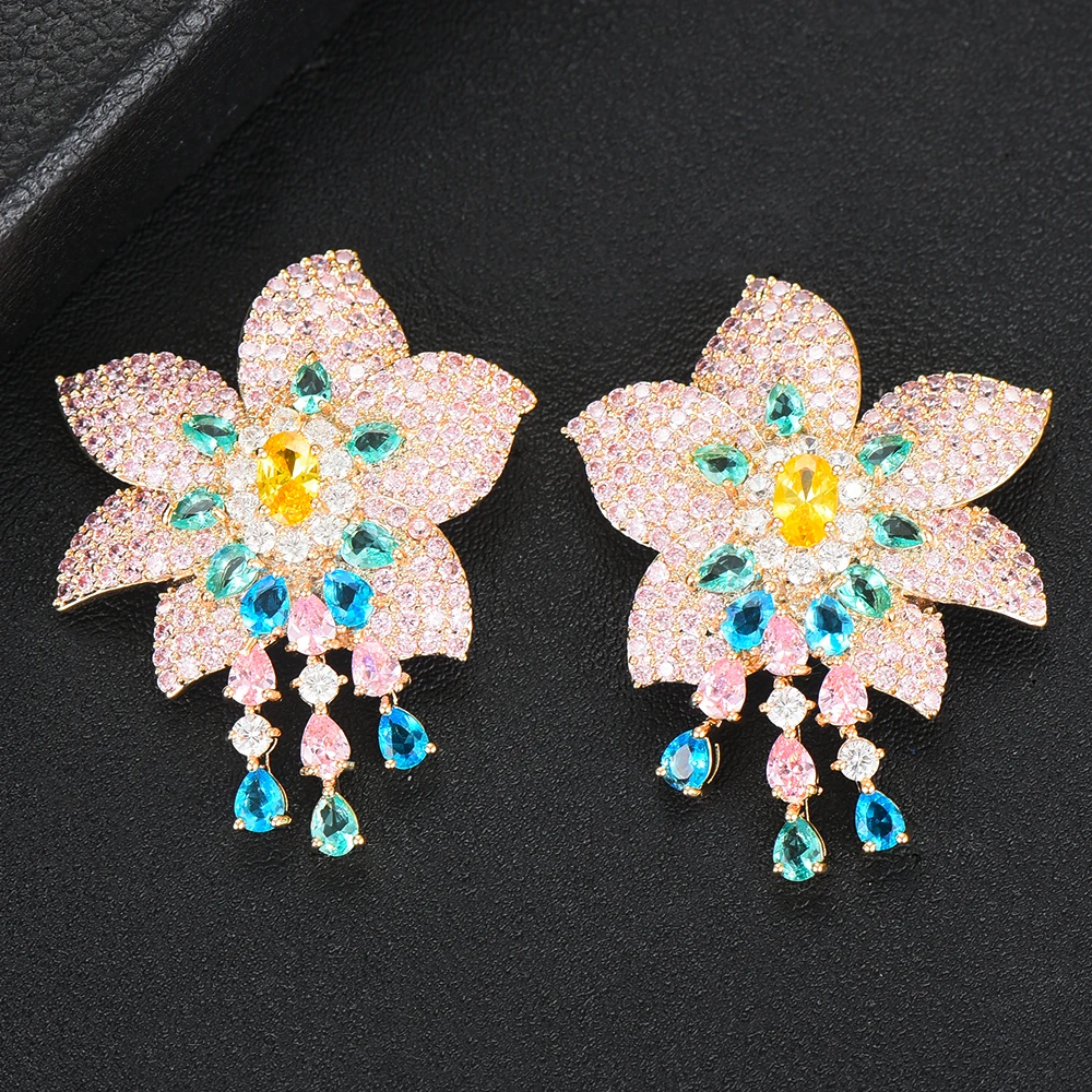 LARRAURI Luxury FLower Cubic Zirconia Crystal Statement Earrings For Women Wedding Dubai Bridal Earrings Jewelry 2020
LARRAURI Luxury FLower Cubic Zirconia Crystal Statement Earrings For Women Wedding Dubai Bridal Earrings Jewelry 2020