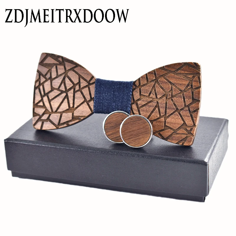 ZDJMEITRXDOOW 2018 Новые Дизайнерские деревянные бабочки галстуки для мужчин Свадебный