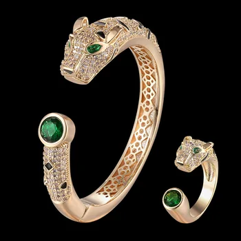 Zlxgirl new arrival micro pave setting zircon Green leopard animal bangle with ring jewelry set best men's new year bangle gifts
Zlxgirl new arrival micro pave setting zircon Green leopard animal bangle with ring jewelry set best men's new year bangle gifts