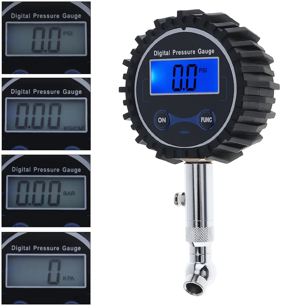 Precision Electronic Digital Tire Gauge with Short Pressure Measuring Valve and Blue Backlight Night Vision for Car Tire
Precision Electronic Digital Tire Gauge with Short Pressure Measuring Valve and Blue Backlight Night Vision for Car Tire