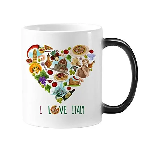 Italy Heart Leaning Tower Rome Colosseum Morphing Heat Sensitive Changing Color Mug Cup Gift Milk Coffee With Handles 350 ml
Italy Heart Leaning Tower Rome Colosseum Morphing Heat Sensitive Changing Color Mug Cup Gift Milk Coffee With Handles 350 ml