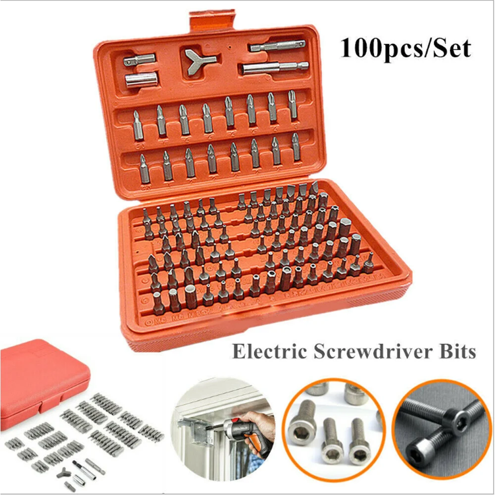 Screwdrive Set 100Pcs Set Tools Box Magnetic Bit Set Screwdriver Holder Torxs Hexs Star Spanner Screws Security Tamper Bit Tool
Screwdrive Set 100Pcs Set Tools Box Magnetic Bit Set Screwdriver Holder Torxs Hexs Star Spanner Screws Security Tamper Bit Tool