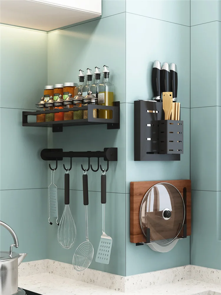 Stainless Steel Kitchen Shelf Wall-Mounted Wall Hole-Free Pot Cover Knife Rack Chopping Board Rack Seasoning Storage Rack
Stainless Steel Kitchen Shelf Wall-Mounted Wall Hole-Free Pot Cover Knife Rack Chopping Board Rack Seasoning Storage Rack