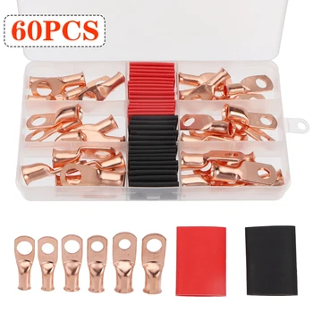60PCS Boxed Copper Wire Lug Connector For Battery Bare Cable Electric Wire Ring Terminal 3:1 Black Red Heat Shrink Tube Sets
60PCS Boxed Copper Wire Lug Connector For Battery Bare Cable Electric Wire Ring Terminal 3:1 Black Red Heat Shrink Tube Sets