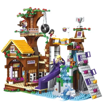 

875pcs Friends Adventure Camp Tree House Building Blocks Compatible With Lepining City Girl Figure Bricks Toy For Children