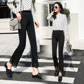 Pants Women 2020 New Spring and Summer Korean Style Slim Thin All-match Daily Simple High Waist Womens Flare Trousers Female 
Pants Women 2020 New Spring and Summer Korean Style Slim Thin All-match Daily Simple High Waist Womens Flare Trousers Female