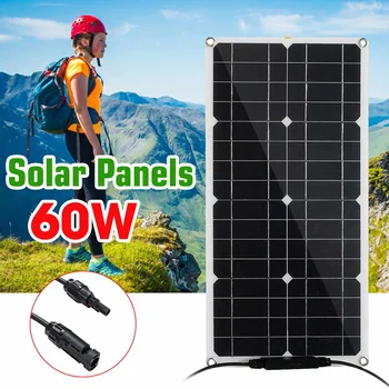 60W Solar Panel Flexible MonoCrystalline Silicon Solar Cell DIY Module Cable Outdoor Connector Battery Charger Waterproof
60W Solar Panel Flexible MonoCrystalline Silicon Solar Cell DIY Module Cable Outdoor Connector Battery Charger Waterproof