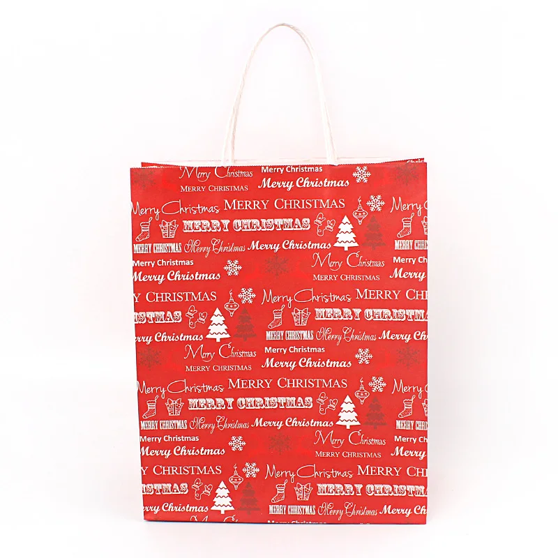 merry christmas kraft paper bag santa claus gift bags candy bag