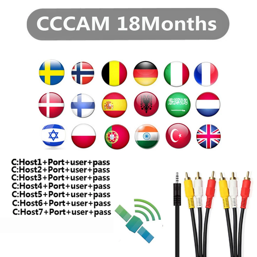 Newest Fast Stable Europe 7 lines Cccam For 1 Year Spain Portugal Satellite Share Server Support DVB-S2 Satellite Receiver
Newest Fast Stable Europe 7 lines Cccam For 1 Year Spain Portugal Satellite Share Server Support DVB-S2 Satellite Receiver