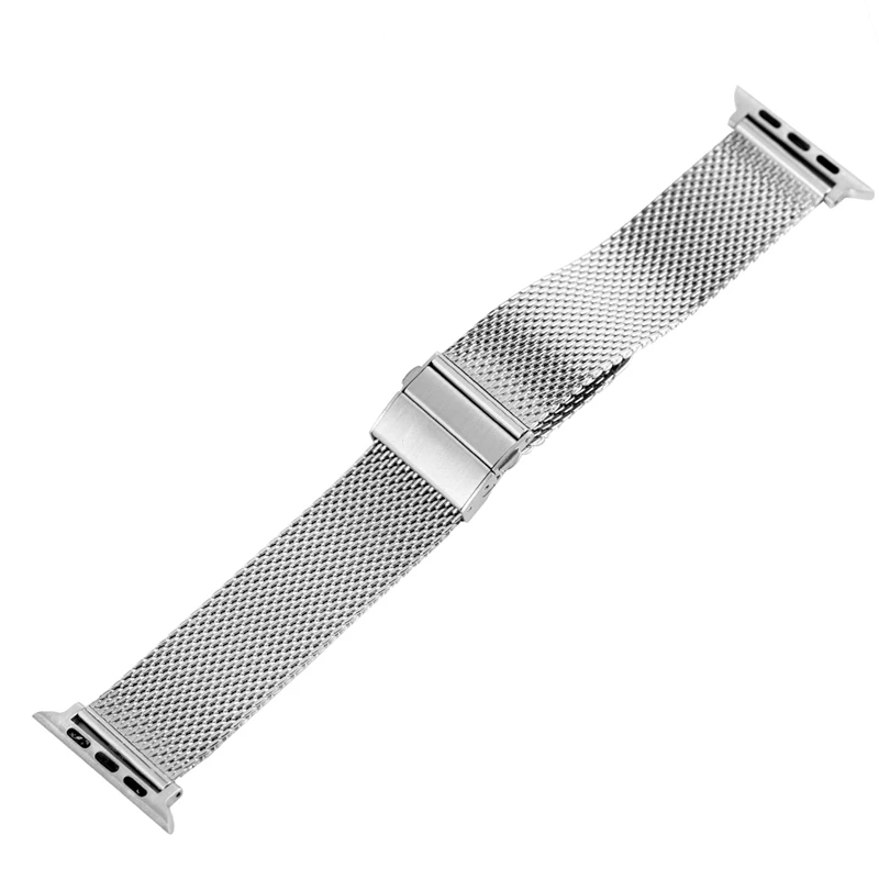 Серебристый ремешок для часов 42 мм 38 из нержавеющей стали Apple Watch Series 1/2/3 сменный