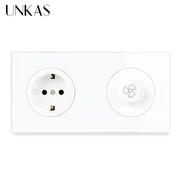 UNKAS EU Wall Socket + Female Built-in Fan Controller Regulator Switch 172MM*86MM Crystal Glass Panel Speed Modulator Outlet
UNKAS EU Wall Socket + Female Built-in Fan Controller Regulator Switch 172MM*86MM Crystal Glass Panel Speed Modulator Outlet