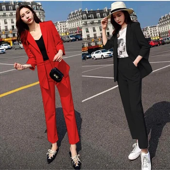 2020 Xiaoxi decoration was thin female jacket one buckle fashion professional suit spring and autumn new suit pants two-piece ti 
2020 Xiaoxi decoration was thin female jacket one buckle fashion professional suit spring and autumn new suit pants two-piece ti