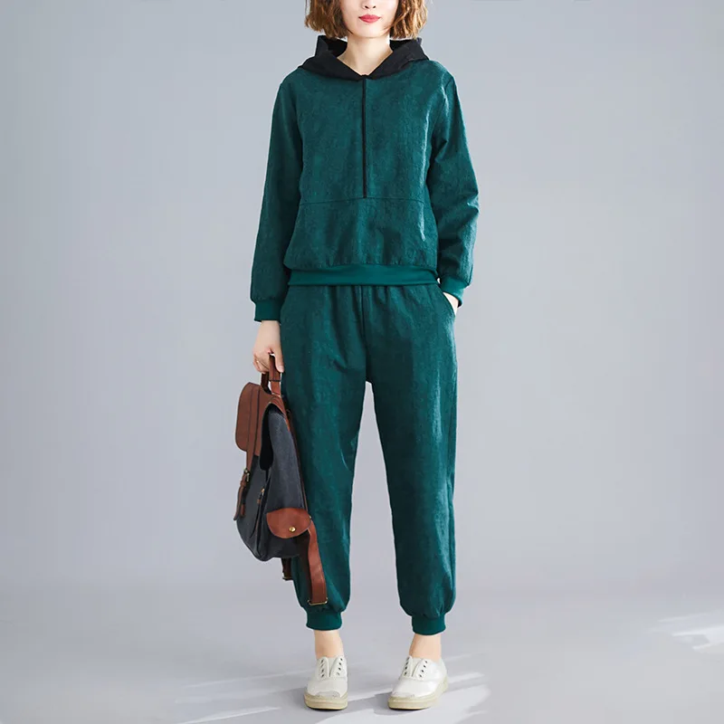 2019 Winter New Style Loose And Plus-sized Jacquard Hooded Two-Piece Set Korean-style Casual WOMEN'S Suit
2019 Winter New Style Loose And Plus-sized Jacquard Hooded Two-Piece Set Korean-style Casual WOMEN'S Suit