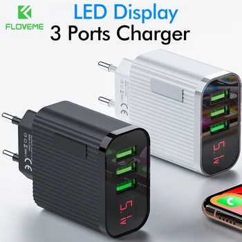 FLOVEME Quick Charger 3 USB Digital Display 15W Charge Plug For Redmi Note7 7Pro Note 5 Tablet Fast Wall Charger EU Plug Adapter
FLOVEME Quick Charger 3 USB Digital Display 15W Charge Plug For Redmi Note7 7Pro Note 5 Tablet Fast Wall Charger EU Plug Adapter