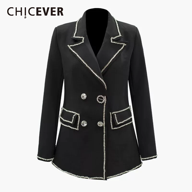 CHICEVER Autumn Korean Diamond Patchwork Female Blazer Coat Notched Collar Long Sleeve Loose Blazers Clothes Women Fashion New
CHICEVER Autumn Korean Diamond Patchwork Female Blazer Coat Notched Collar Long Sleeve Loose Blazers Clothes Women Fashion New