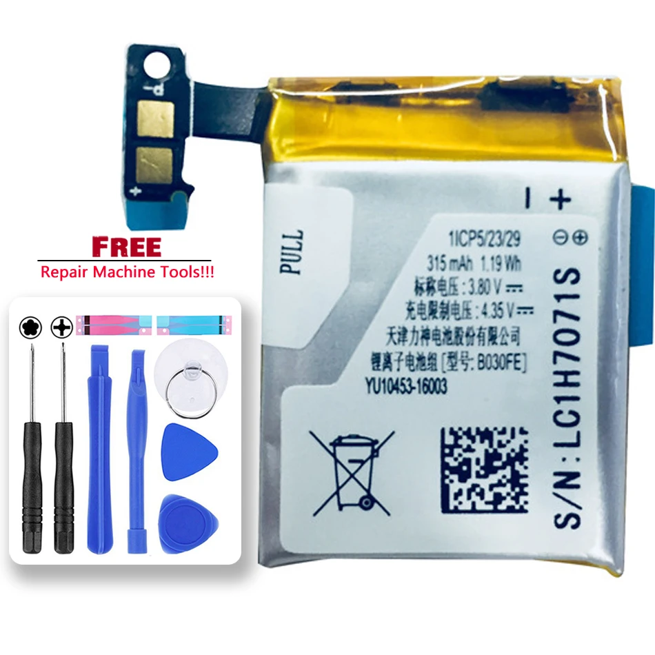 B030FE 315mAh Replacemeny Battery For Samsung B030FE GH43-03992A SP48223 For Samsung Gear 1 SM-V700
B030FE 315mAh Replacemeny Battery For Samsung B030FE GH43-03992A SP48223 For Samsung Gear 1 SM-V700
