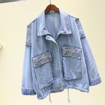 2020 Spring New Loose Denim Jacket Women Oversized Jean Jacket Big Yards Diamond Student Jacket Top Denim Coat Chaquetas
2020 Spring New Loose Denim Jacket Women Oversized Jean Jacket Big Yards Diamond Student Jacket Top Denim Coat Chaquetas