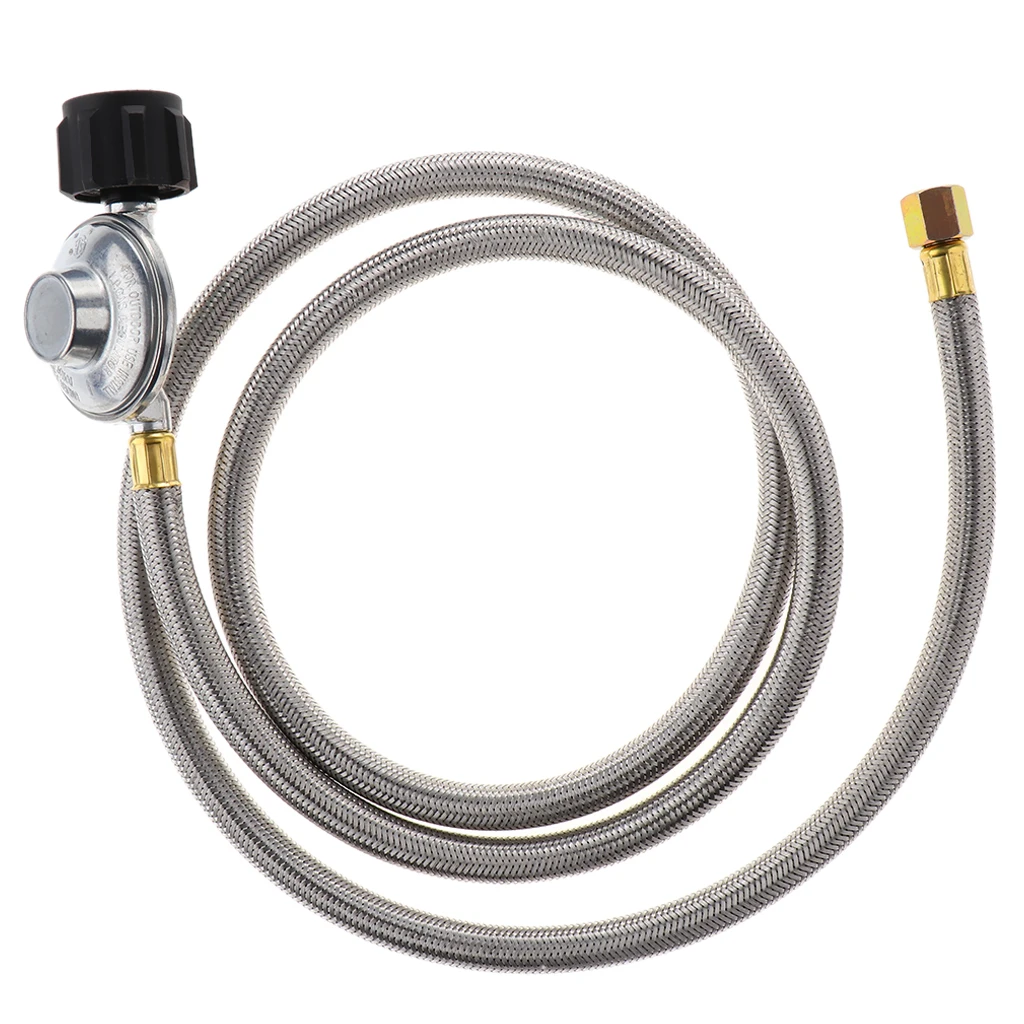 Adjustable Low Pressure Propane Regulator with 6ft Braided Hose for Grill Rv Trailer Camper Burner Home Easy to Install Adjustable Low Pressure Propane Regulator with 6ft Braided Hose for Grill Rv Trailer Camper Burner Home Easy to Install